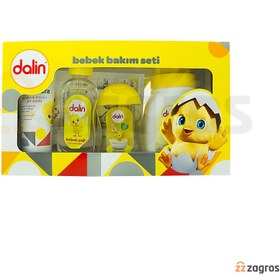 تصویر پک محصولات شوینده و مراقبتی بهداشتی کودک دالین بسته 5 عددی 