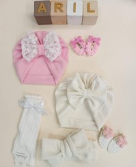 تصویر توربان های نوزادی - توربان صورتی ۶ تا ۱۲ ماه 