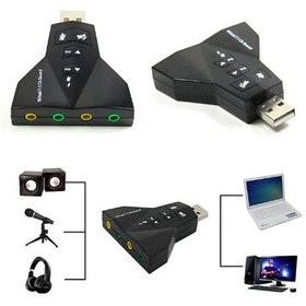تصویر کارت صدا USB دو کاناله مدل Virtual 7.1 