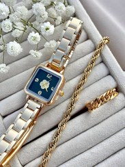 تصویر ساعت رویدا طلایی صفحه مشکی 