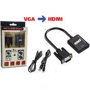 تصویر تبدیل VGA To HDMI باصدا و پاور ای نت پک سفید 