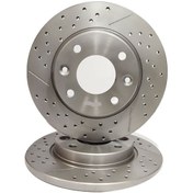 تصویر دیسک ترمز جلو سوراخدار پژو مناسب ۲۰۶ و رانا و ۲۰۷ 