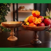 تصویر میوه خوری پایه دار چوبی دو سایز 