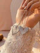 تصویر گردنبند استیل ست دو نفره طرح قلب 
