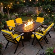 تصویر میز آتشدان تمام فلزی مدل بیضی 