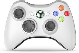 تصویر Voyee Wireless Controller سازگار با Microsoft Xbox 360 & Slim/PC Windows 10/8/7 ، با Joystick/Double Shock (White) توسط Voyee VOYEE Wireless Controller Compatible with Microsoft Xbox 360 &amp; Slim/PC Windows 10/8/7, with Upgraded Joystick/Double Shock (White) by VOYEE