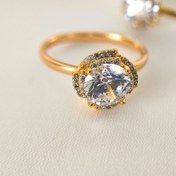 تصویر انگشتر ژوپینگ نگین سفید گرد 