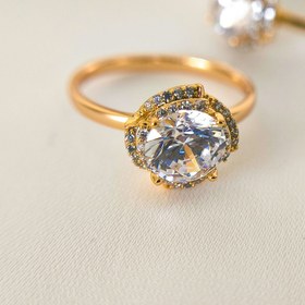 تصویر انگشتر ژوپینگ نگین سفید گرد 