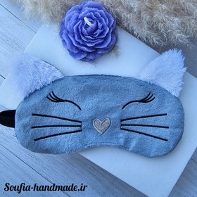 تصویر چشم بند گربه طوسی Sleep blindfold cat