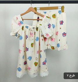 تصویر ست راحتی یقه کش موسلین 