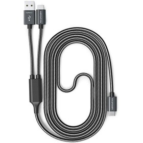 تصویر کابل تبدیل USB-C به USB 2.0/USB-C راو پاور مدل RP-TPC006 طول 1 متر 