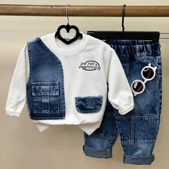 تصویر دورس دو جیب وشلوار جین ۱۶۵ - آبی کثیف / 1 