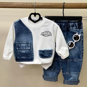 تصویر دورس دو جیب وشلوار جین ۱۶۵ - آبی کثیف / 1 