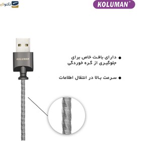 تصویر کابل تبدیل USB به USB - C کلومن مدل KD-21 KOLUMAN KD-21 USB TO USB-C CHARGE AND SYNC DATA CABLE