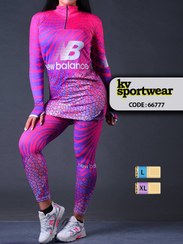 تصویر ست مانتو شلوار نیم زیپ فینگردار ورزشی زنانه New Balance New Balance womens sports half zip pant set