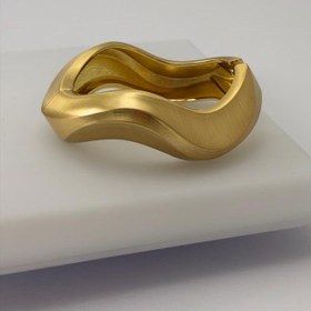 تصویر بنگل طلایی مات موج کد BA00084 