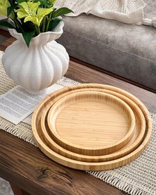 تصویر سینی گرد بامبو 