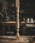 تصویر پایه نرده چوب روسی طرح رایان 