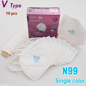 تصویر ماسک بدون سوپاپ N99 رسپی نانو مدل وی تایپ (تک رنگ) 