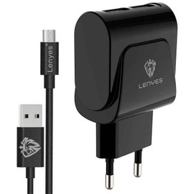 تصویر شارژر دیواری لنیز مدل LCH-085 به همراه کابل تبدیل microUSB 