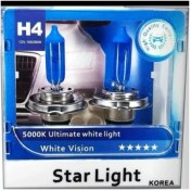 تصویر لامپ هالوژن یخی اچ چهار استار لایت h4 starlight دو عددی 