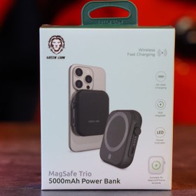 تصویر پاوربانک مگ سیف گرین لاین Green lion mag safe trio power bank 5000 mAh PD 20W Green lion mag safe trio power bank 5000 mAh PD 20W