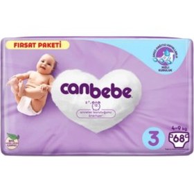 تصویر پوشک جان به‌به سایز 3 بسته 68 عددی Canbebe Bebek Bezi 3 Beden 68 Adet