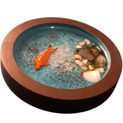 تصویر ظرف ماهی هفت سین رزینی مدل حوضچه Resin Fish Bowl for Haft-Seen - Pond Model