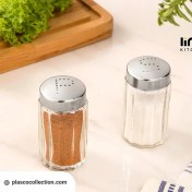 تصویر نمک‌پاش شیشه‌ای شیار‌دار لیمون 