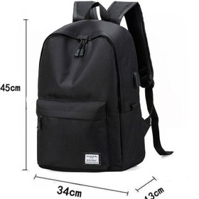 تصویر کوله‌پشتی بزرگ و مد روز برای سفر و مدرسه سیاه برند general Trendy Large Capacity Travel School Backpack Black