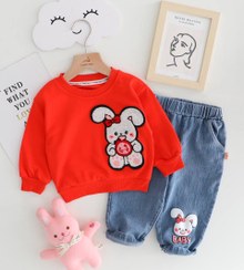 تصویر ست دو تیکه شلوار جین کار وارداتی اورجینال و با کیفیت - سایز 