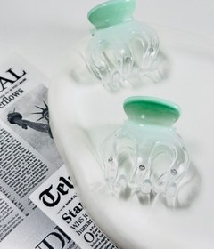 تصویر کلیپس گوجه ای شیشه ای دورنگ - آبی 