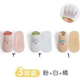 تصویر جوراب استپ دار نوزادی GJ117 سایز ۱ و ۲ 