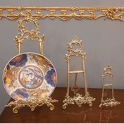 تصویر استند پایه بشقاب برنز دیوارکوب دوکاره قالب اصلی برنزی 