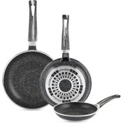 تصویر سرویس تابه ۳ پارچه لایف اسمایل سایز ۲۰ گرانیتی 