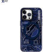 تصویر قاب ایفون یانگ کیت مدل Futuristic Circuit Board Magsafe سورمه ای مناسب 15 پرومکس Young Kit Futuristic Circuit Board Magsafe iPhone case navy blue suitable for 15 Promax