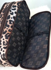 تصویر جامدادی پلنگی سه زیپ قهوه ای 