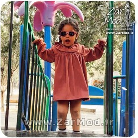 تصویر پیراهن کودک مخمل صورتی 