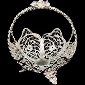 تصویر ظروف ملیله کاری کاسه آجیل خوری دسته زنبیل نوک تیز 