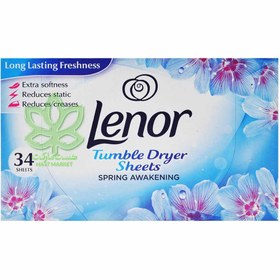 تصویر ورق کاغذی خوشبو کننده لباس رایحه بهار 34 عدد لنور – lenor 