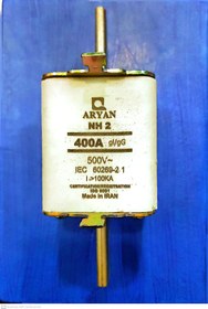 تصویر فیوز کاردی 400 آمپر NH2 آریان Cartridge fuses NH 400A Aryan