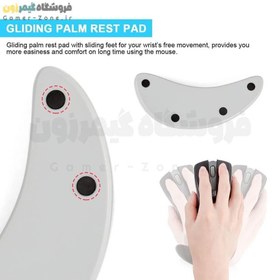 تصویر پد لغزنده ارگونومیک موس و استراحتگاه مچ دست مدل Ergonomic Gliding Mouse Palm Rest 