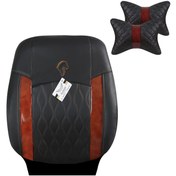 تصویر روکش صندلی چرمی خودرو سوشیانت مدل A-45 مناسب برای سمند همراه با پشت گردنی 