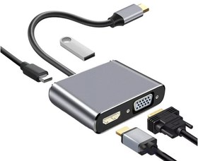 تصویر هاب تایپ سی 4 پورت کوتتسی Coteeci Type-C To HDMI Multiport Adapter 83013 