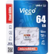 تصویر Vicco man Final 600X microSDXC UHS-I U3 Class10-90MB/s - 64GB (گارانتی مادام‌العمر رایانه نوین سگال) 
