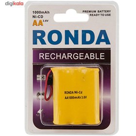 تصویر باتری تلفن قابل شارژ Ni-CD روندا با ظرفیت 1000 میلی آمپر ساعت 