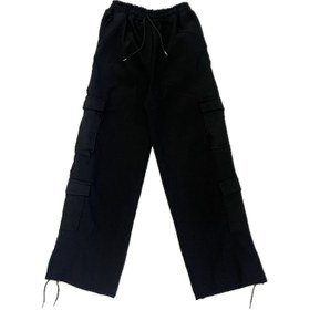 تصویر شلوار کارگو مشکی دمپا بند دار کد #101 - 4 Cargo pants black