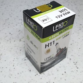 تصویر لامپ H11 لنزو 12V 55W 