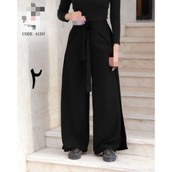 تصویر شلوار سوپر بگ کرپ مازراتی زنانه کمر دو بندی شیک رنگ زرشکی سایز ۳۶-۴۴ 