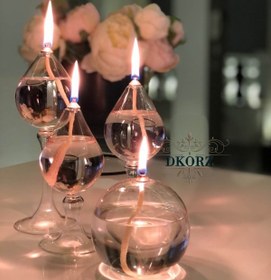 تصویر ست چهار تایی شمع پیرکس ا A-set-of-four-Pyrex-candles A-set-of-four-Pyrex-candles